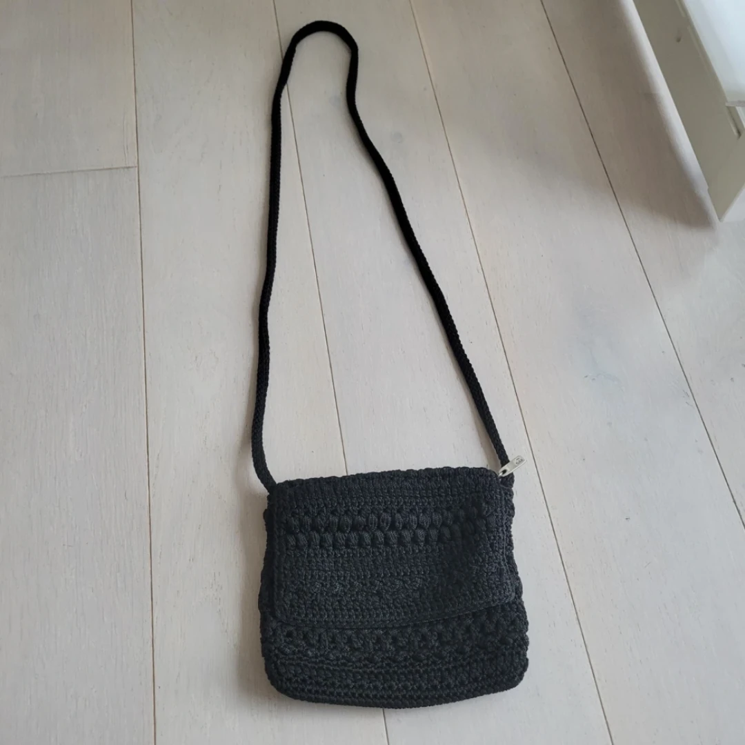 The Sak Black Crochet Shoulder Bag