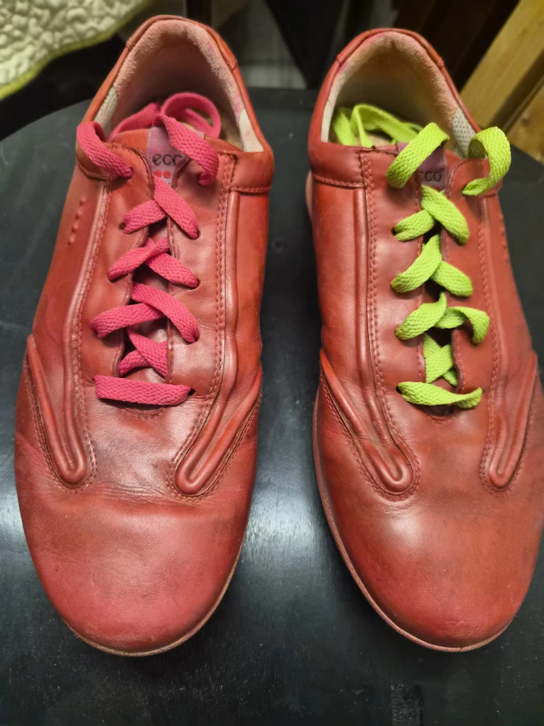 ECCO Red Leather Golf Shoes