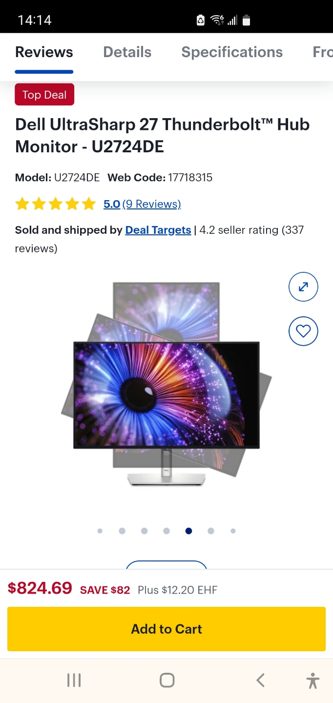 Dell UltraSharp 27 Thunderbolt Hub Monitor U2724DE