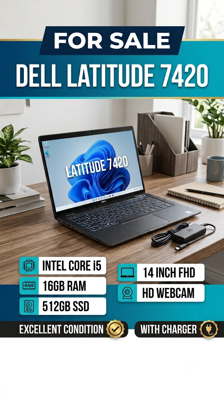 Dell Latitude 7420 Laptop - Intel Core i5, 16GB RAM, 512GB SSD