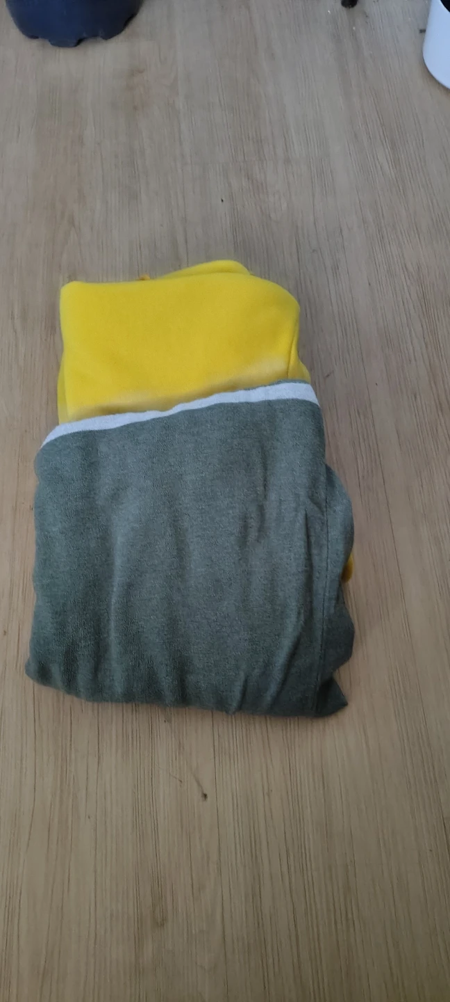 3X Green Striped Sweater and 2X Yellow Hoodie