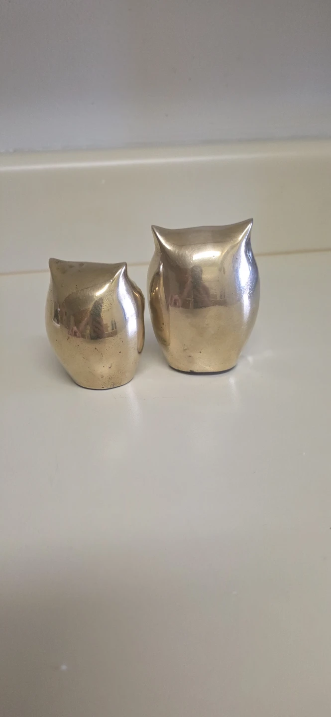 Brass Owl Figurines (Set of 2) - photo 2