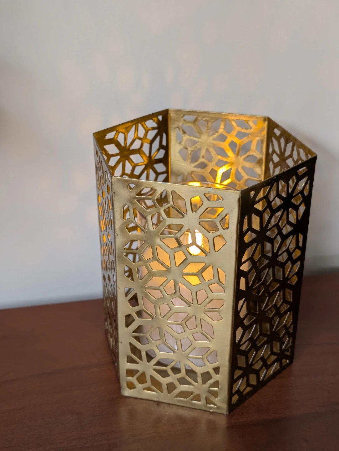 Gold Geometric Lantern