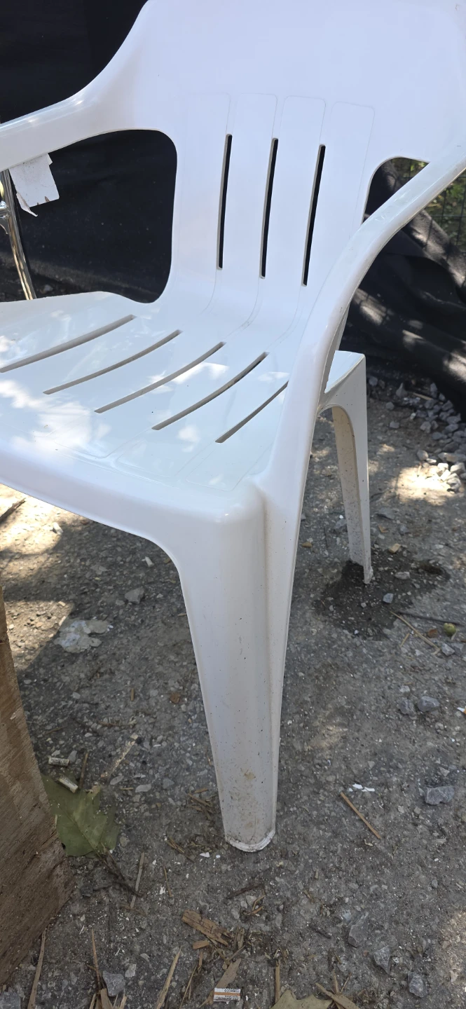 White Plastic Patio Chair