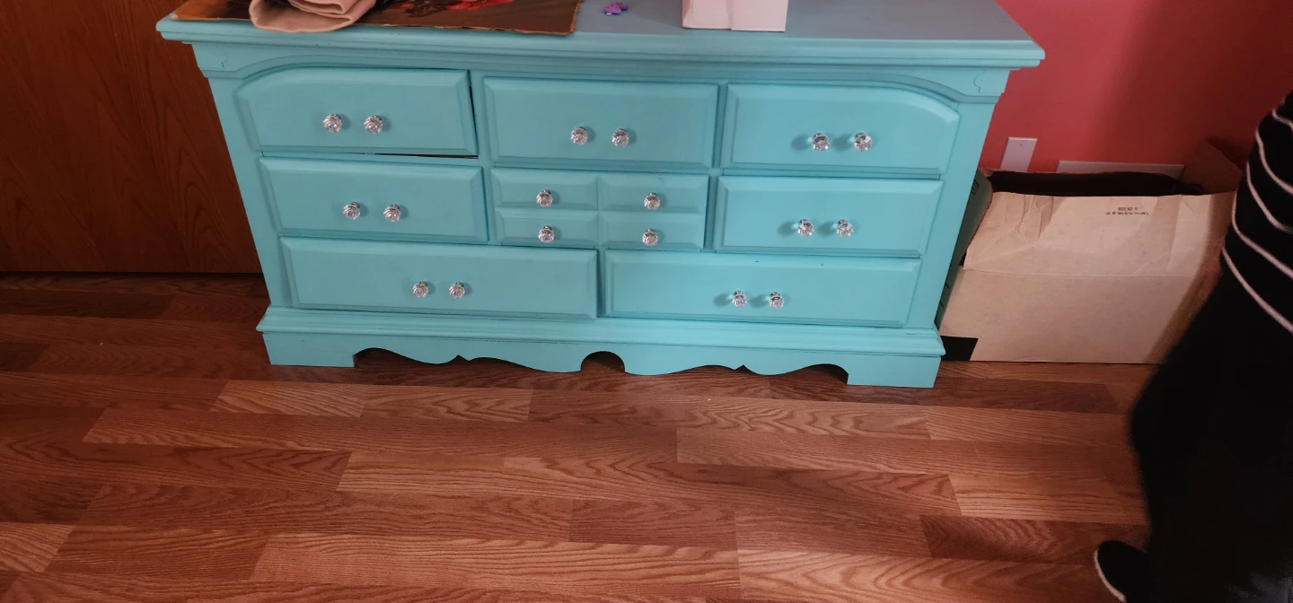 Turquoise Bedroom set  with Crystal Knobs