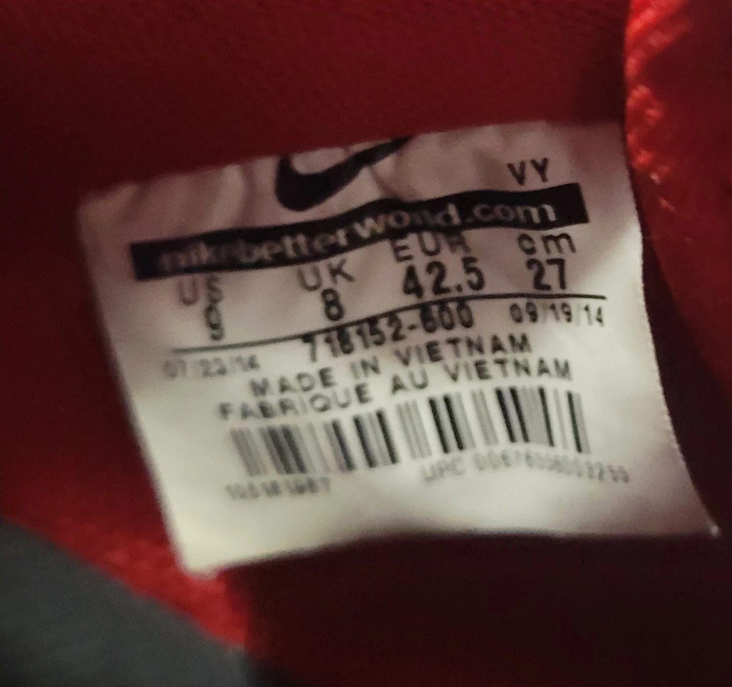 Nike Air Force 1 Red Embossed Sneakers Men's US 9 - photo 2