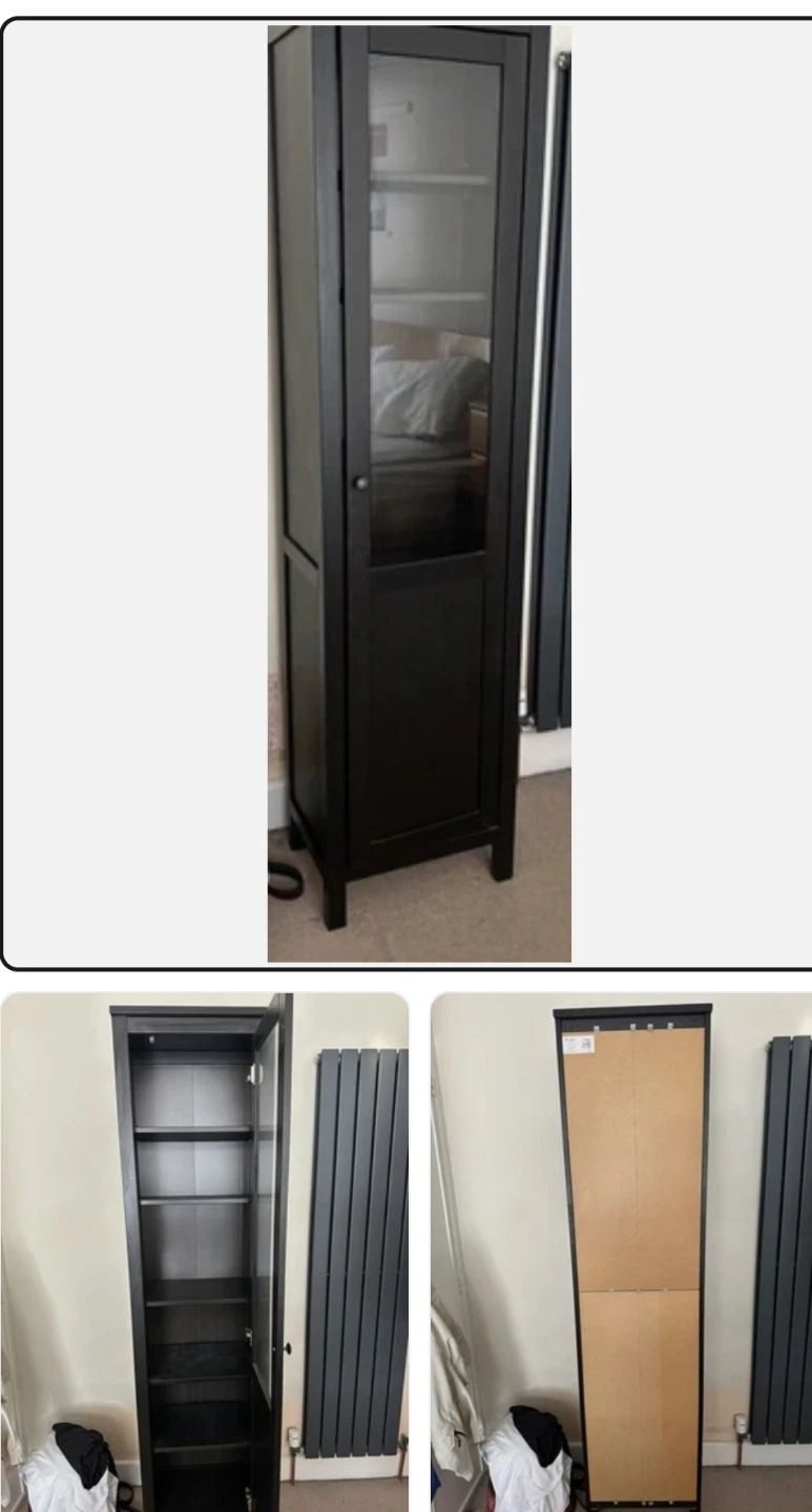 Black Glass Door Cabinet