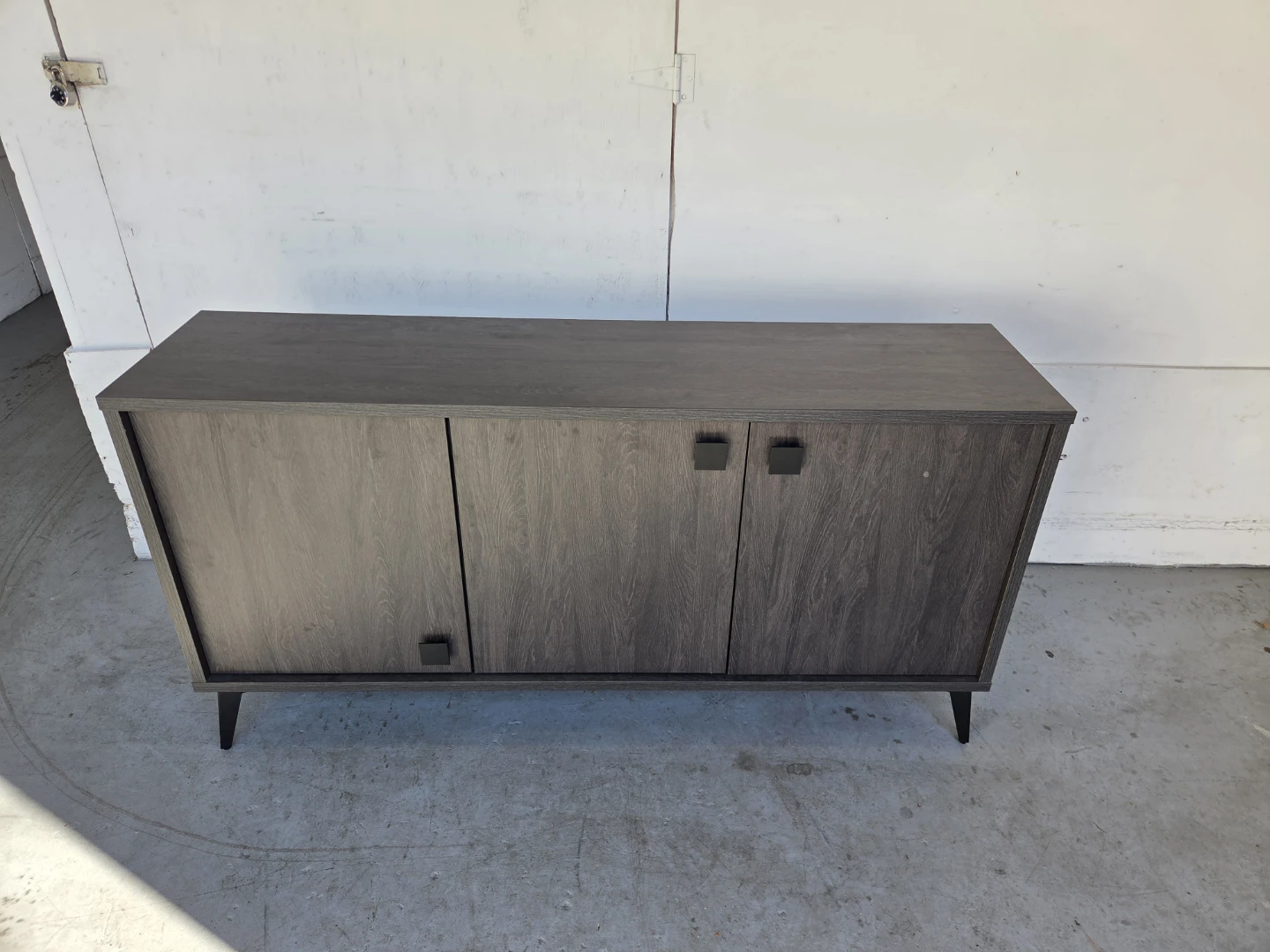 Modern Grey Wood Grain Sideboard Cabinet - photo 2
