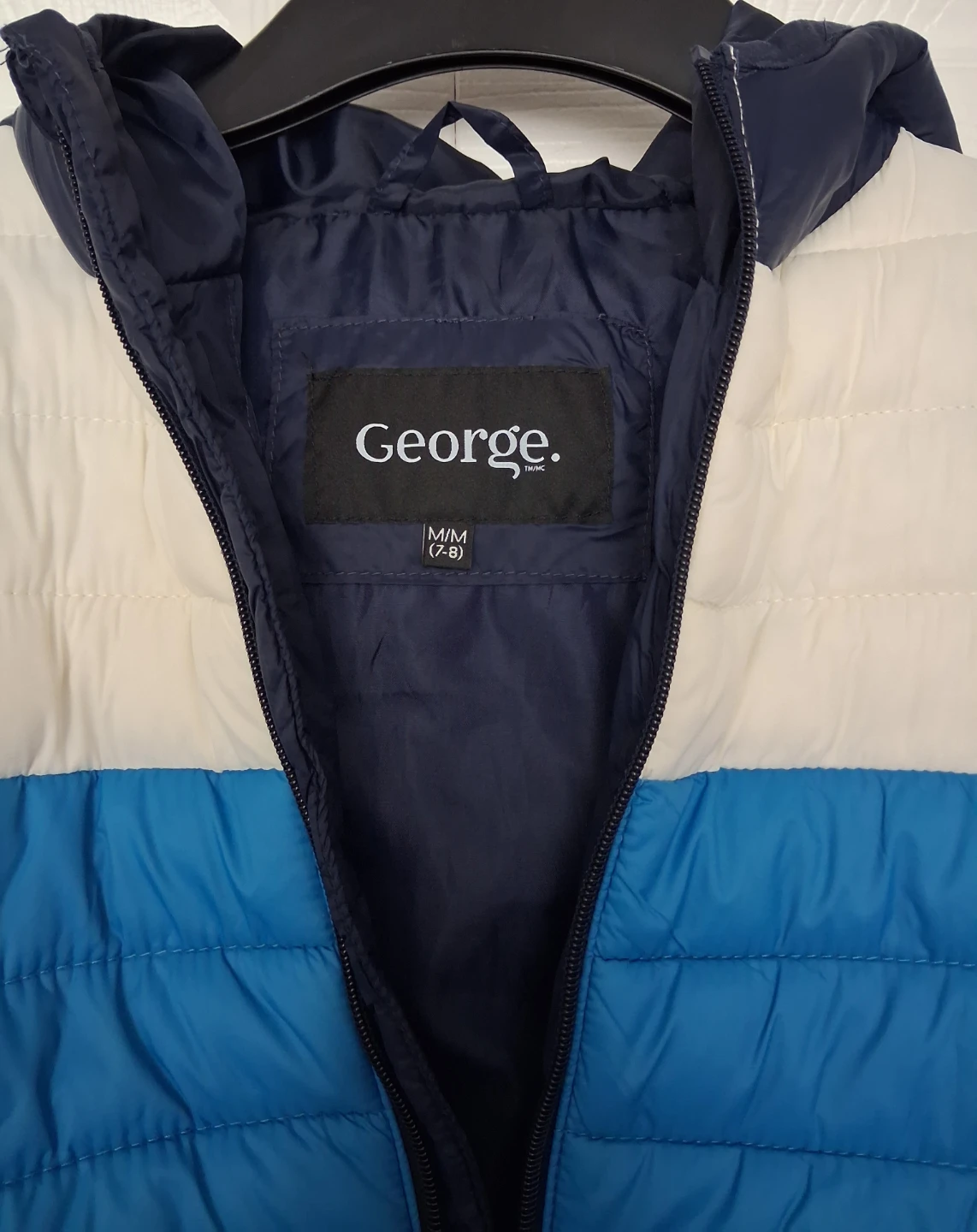 George. Puffer Jacket - Blue/White/Navy - M/M (7-8) - photo 3