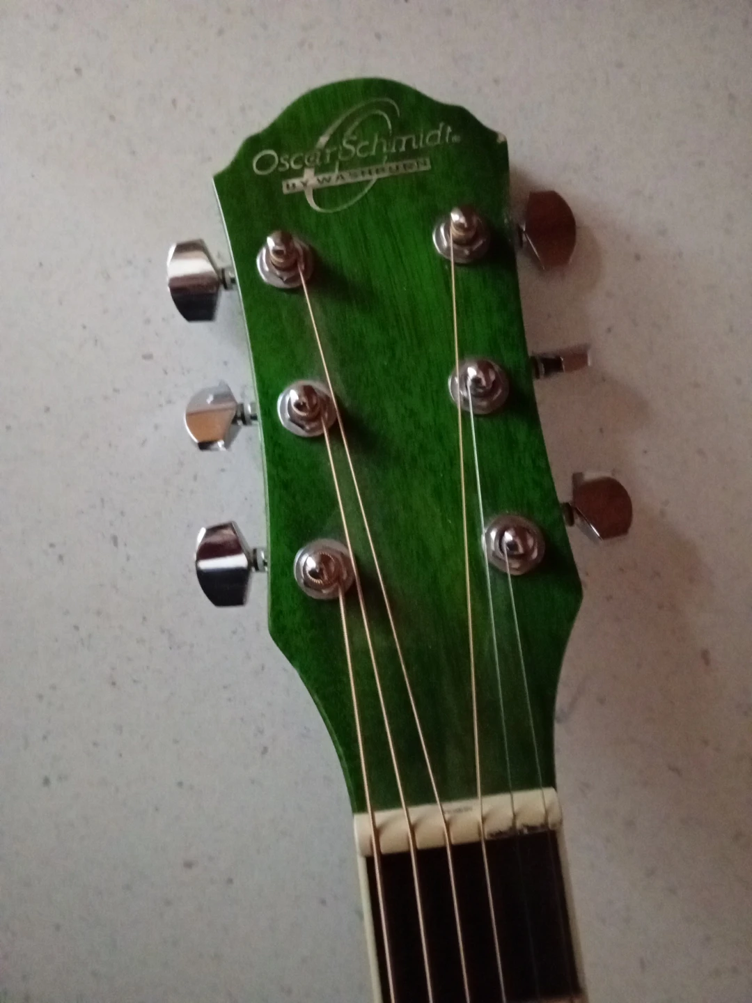 Green Oscar Schmidt six string guitar - photo 2