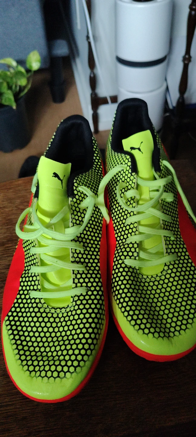 Puma Neon Green & Red Soccer Cleats