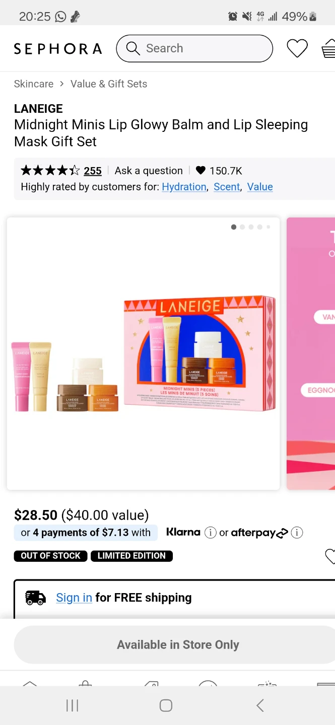 Laneige Midnight Minis Lip Glowy Balm and Lip Sleeping Mask Set
