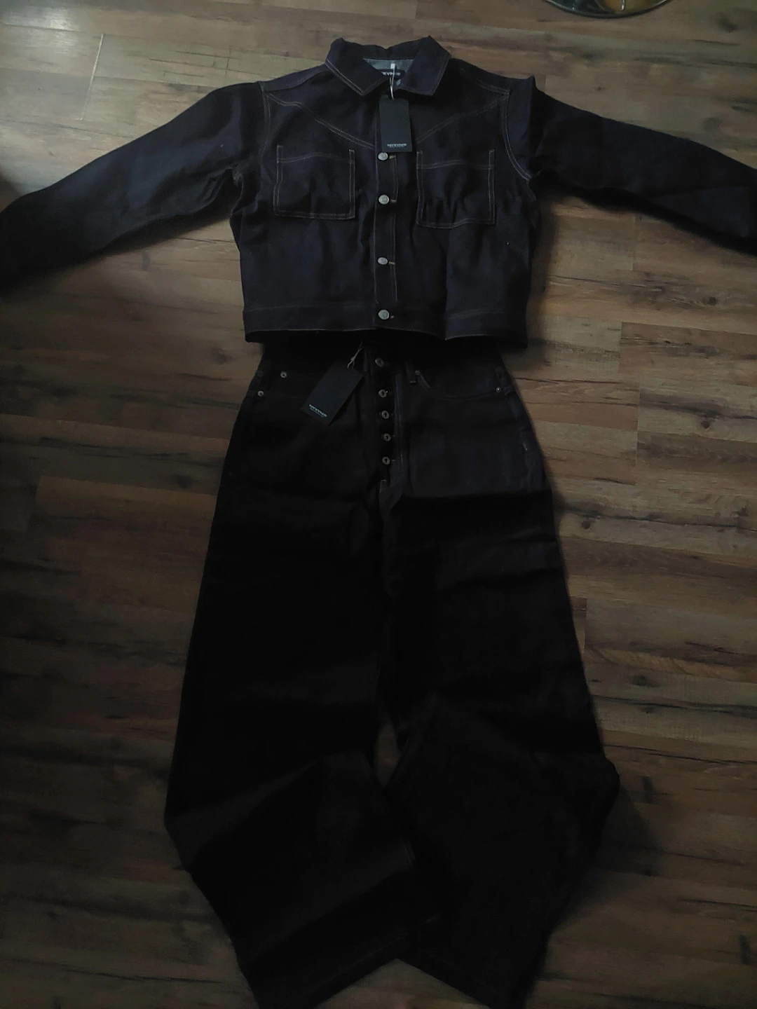 NYXAN Denim Jacket and Wide Leg Pants Set - photo 2