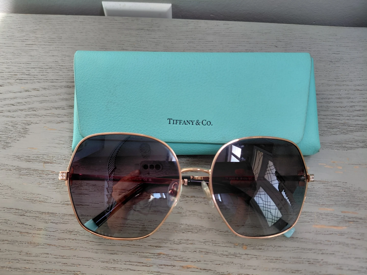 Tiffany & Co. Rose Gold Sunglasses with Case