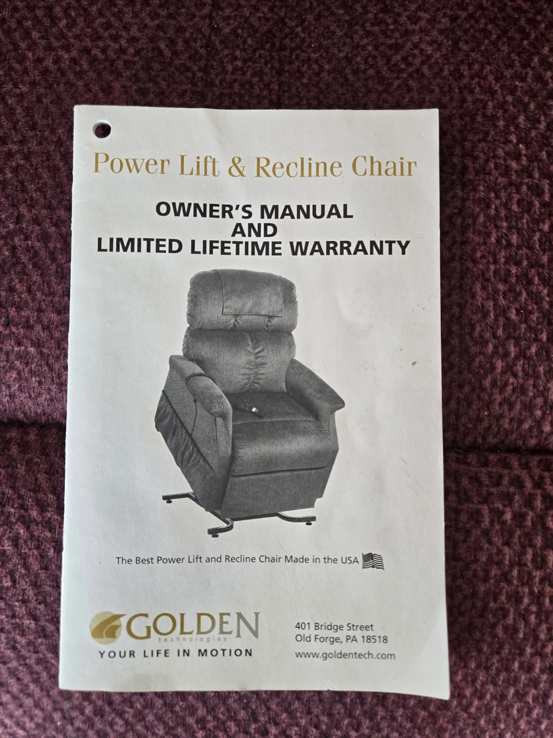 Golden Technologies Power Lift & Recline Chair