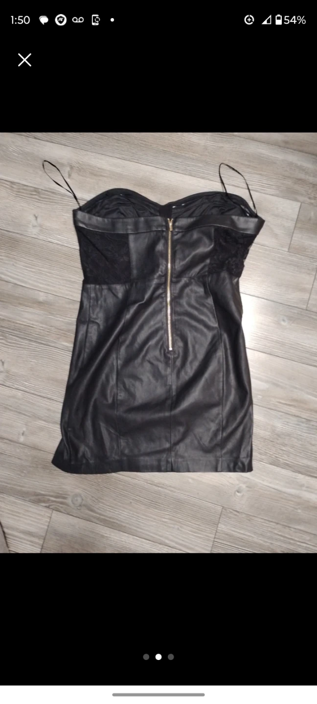 DYNAMITE Black Faux Leather Strapless Dress - photo 2