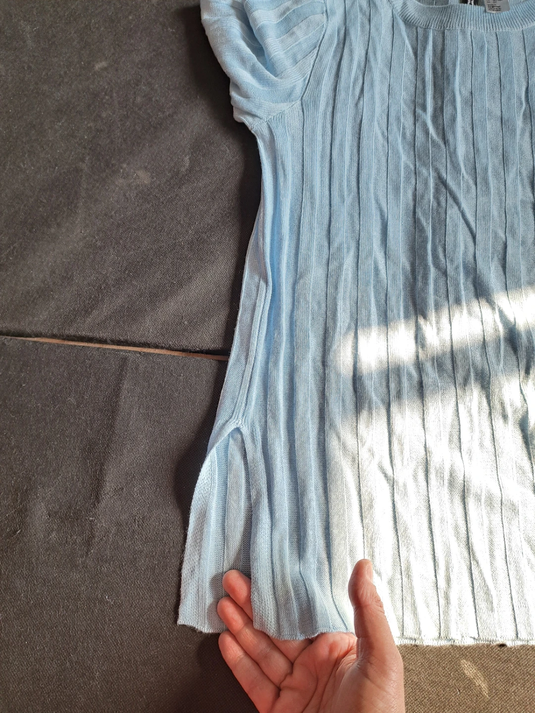 Divided H&M Light Blue Ribbed Crew Neck Sweater - photo 3