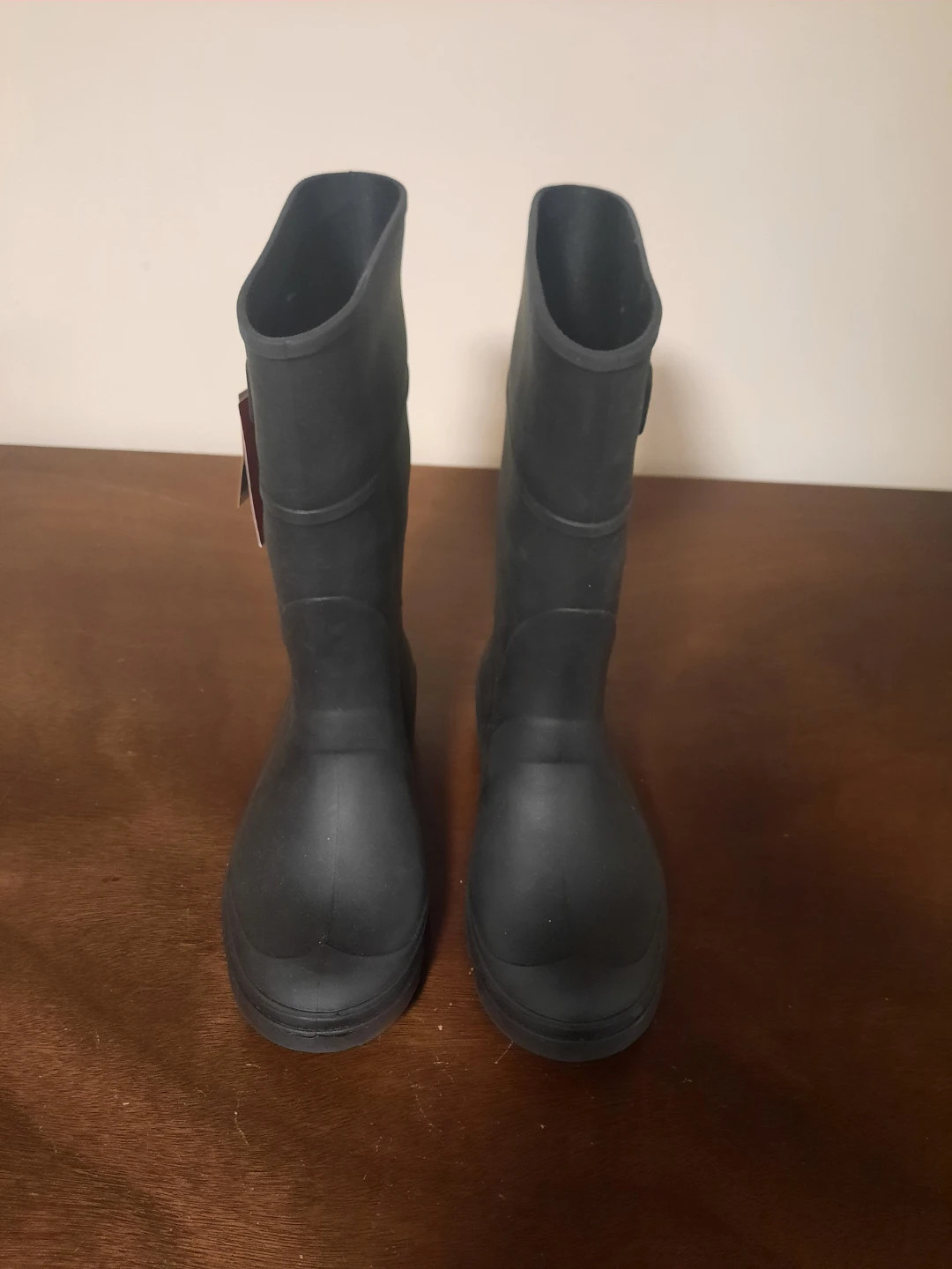 Black Waterproof Rain Boots Size 3 - photo 2