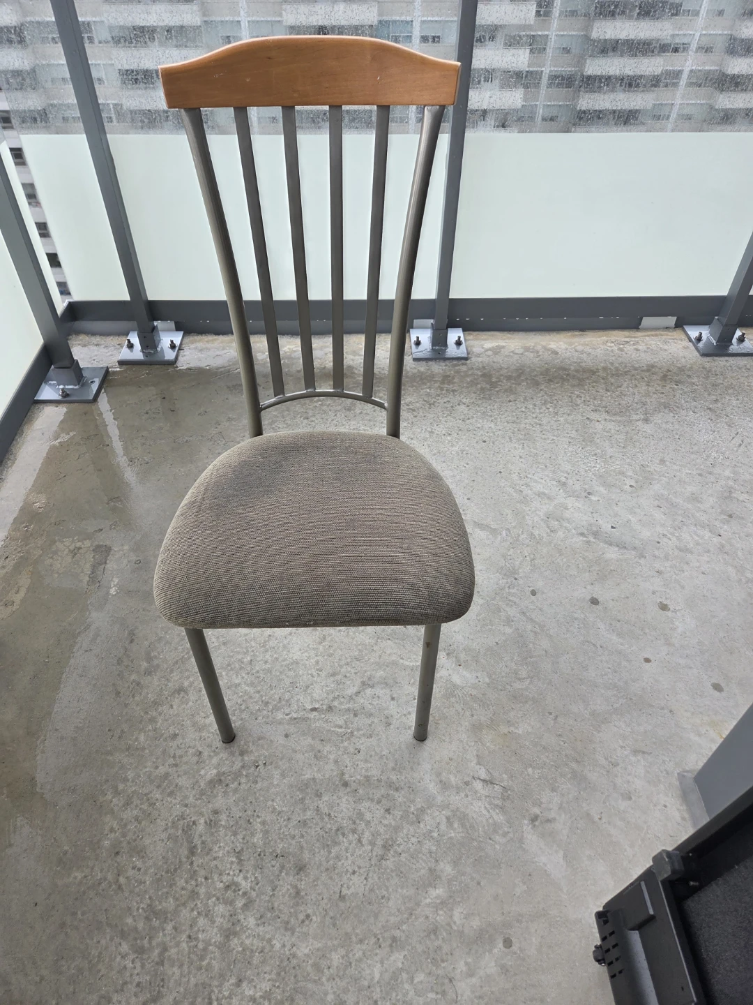 Upholstered Dining Chair with Wooden Back
