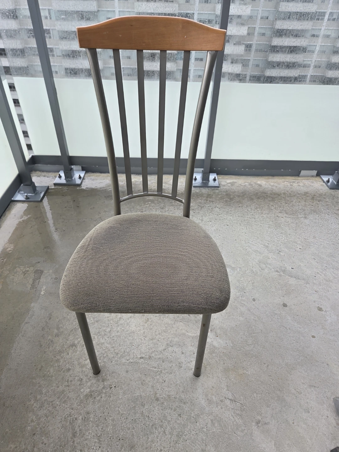 Upholstered Dining Chair with Wooden Back - photo 2