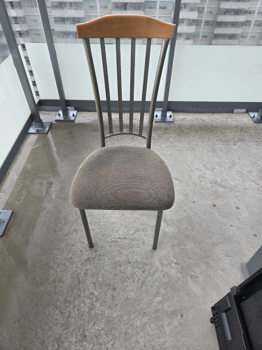 Upholstered Dining Chair with Wooden Back - photo 5