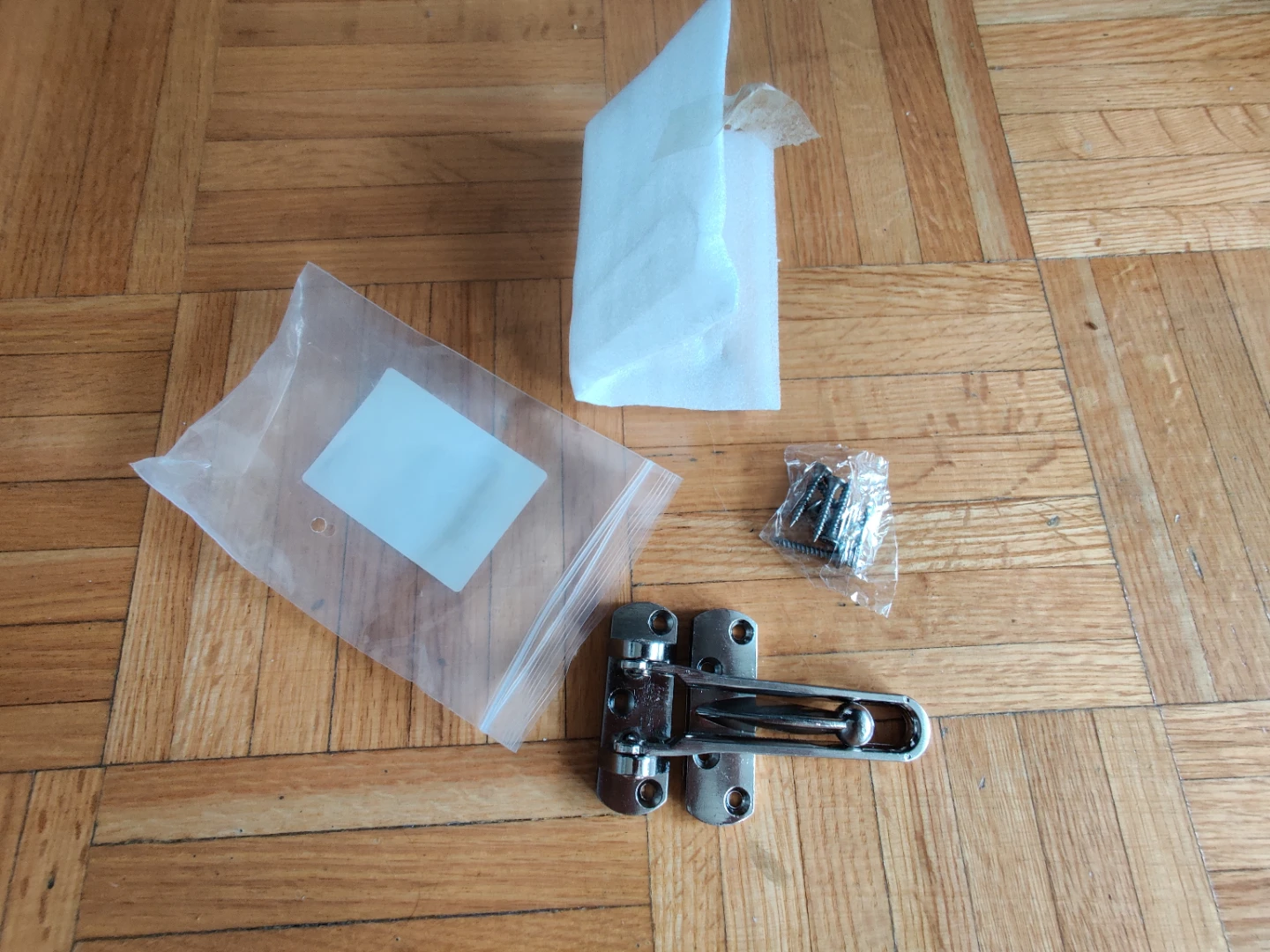 Silver Metal Door Chain Lock with Screws - photo 2