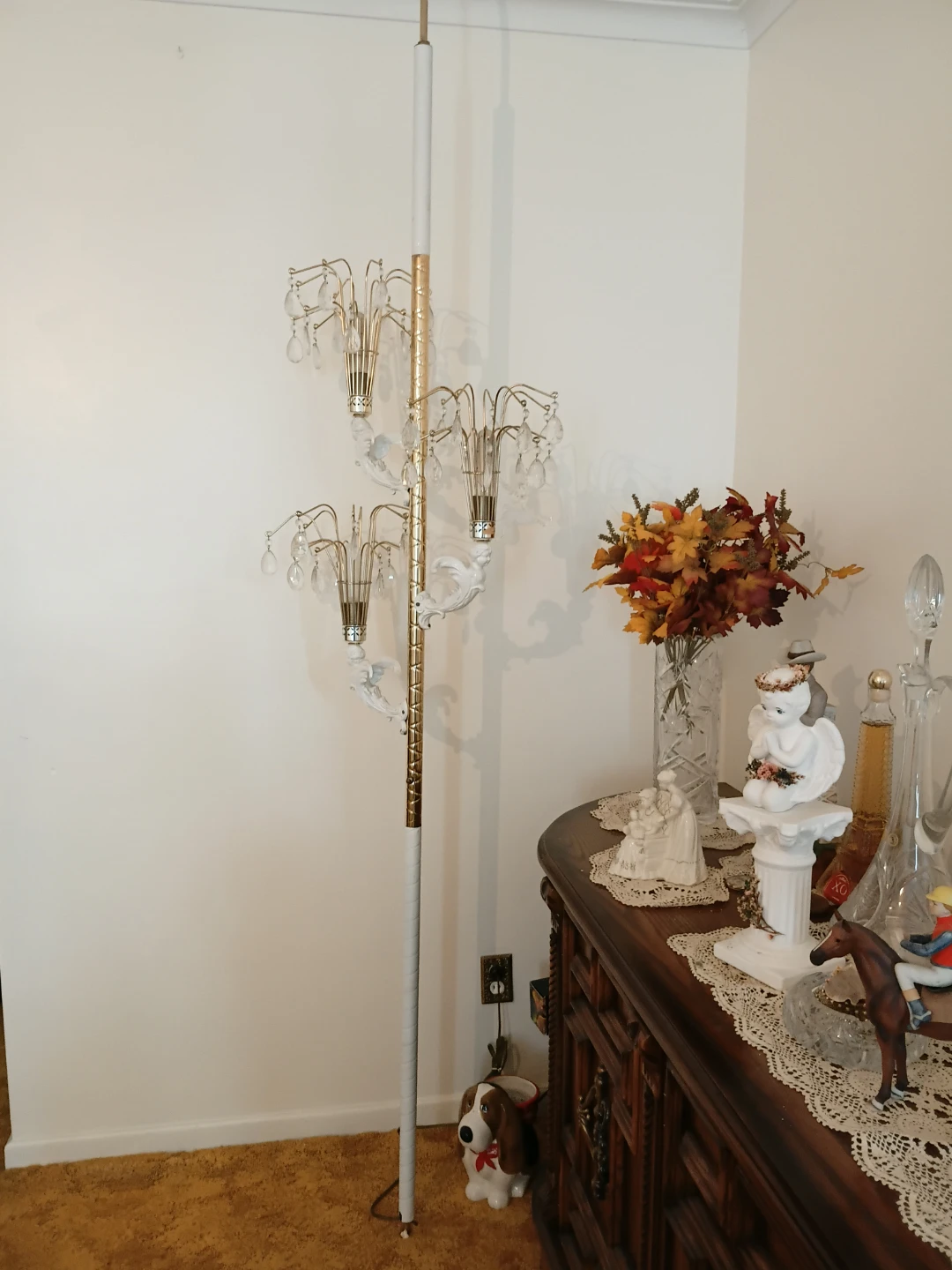 Vintage Floor Lamp with Crystal Accents - photo 2