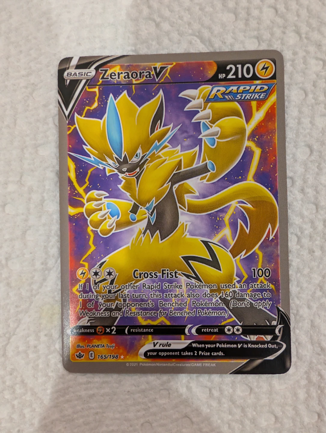 Zeraora V ( Full Art ) SWSH06 :  Chilling Reign  Trading Card - photo 3