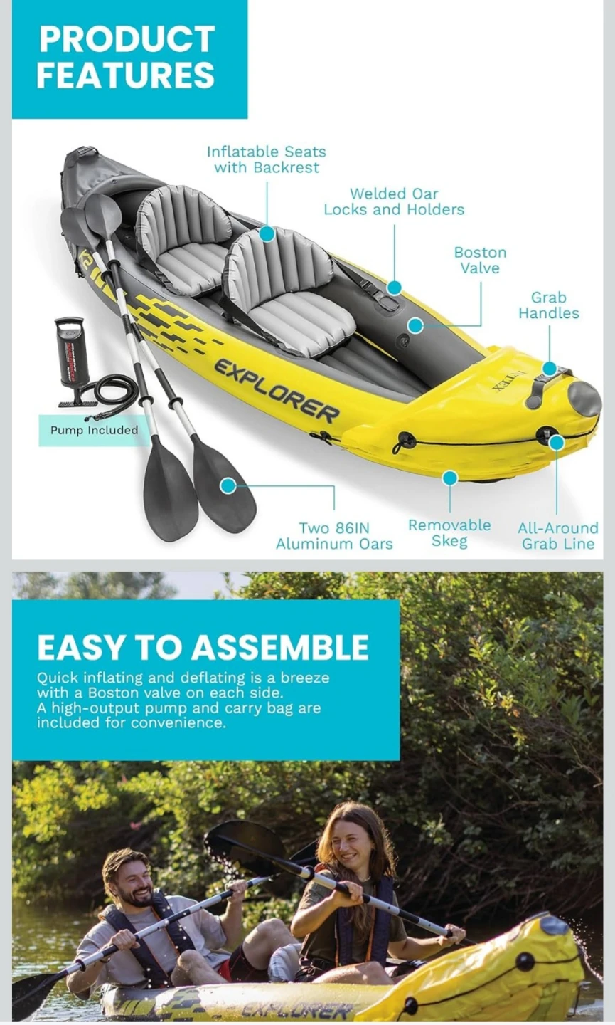 Intex Explorer K2 Kayak - Yellow