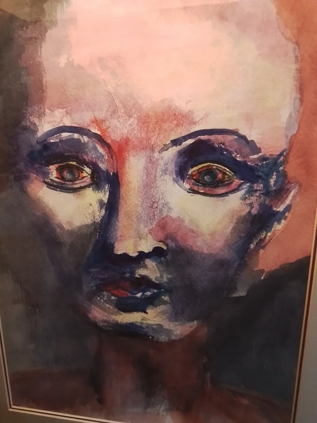 Original Abstract Expressionist Watercolor Portrait - photo 2