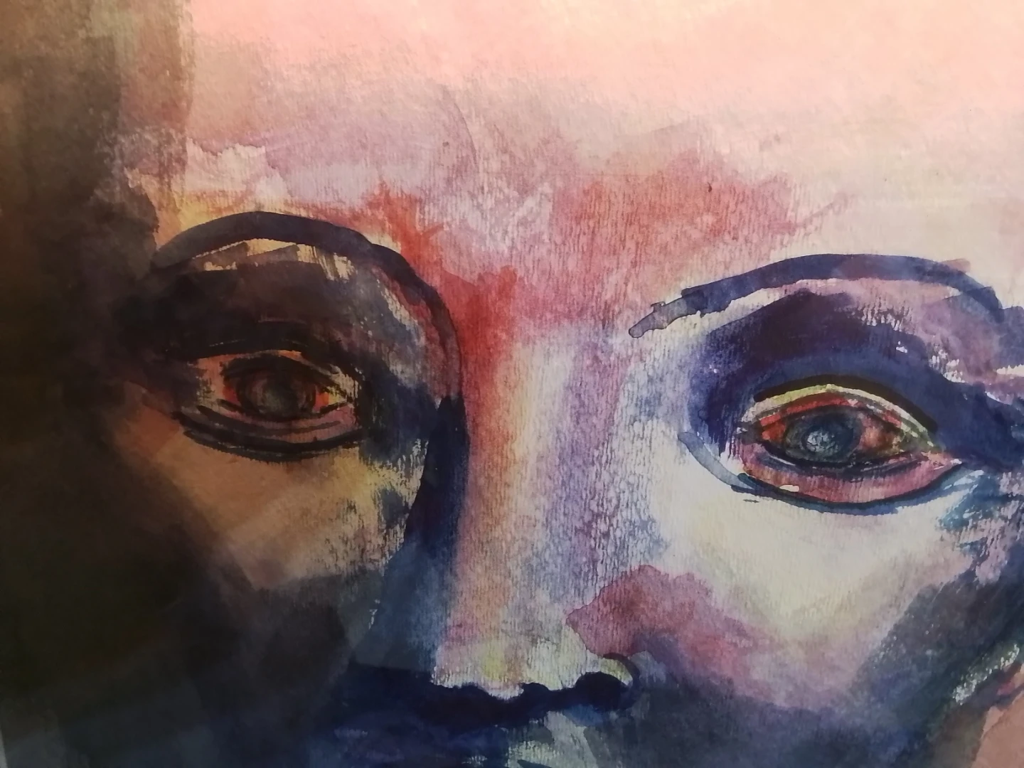 Original Abstract Expressionist Watercolor Portrait - photo 3