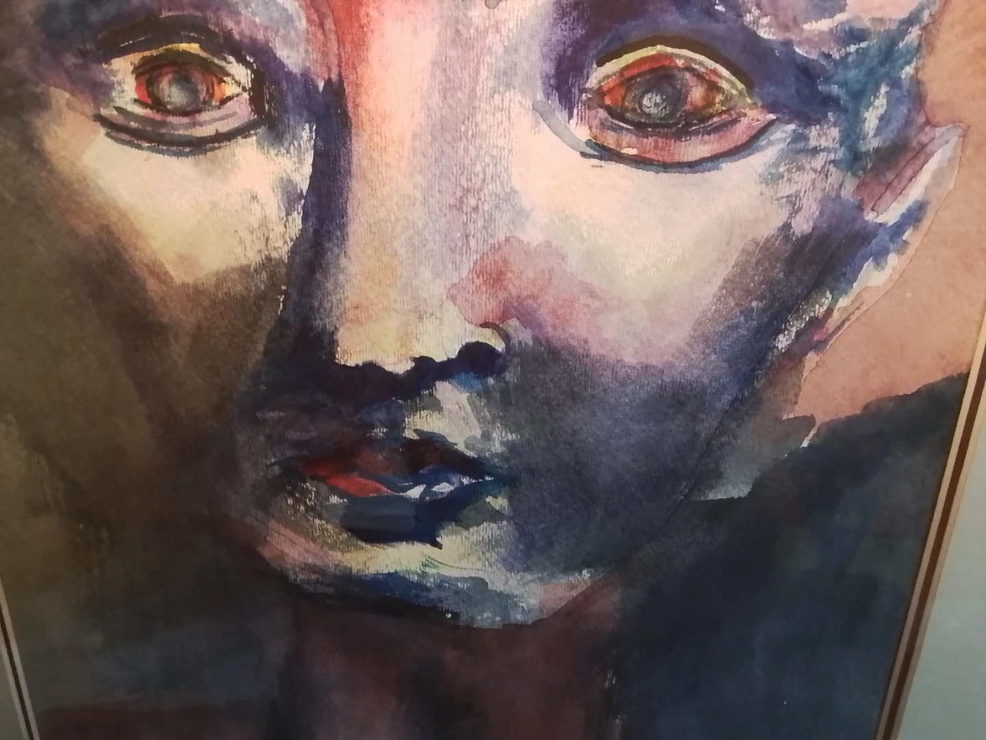 Original Abstract Expressionist Watercolor Portrait - photo 4