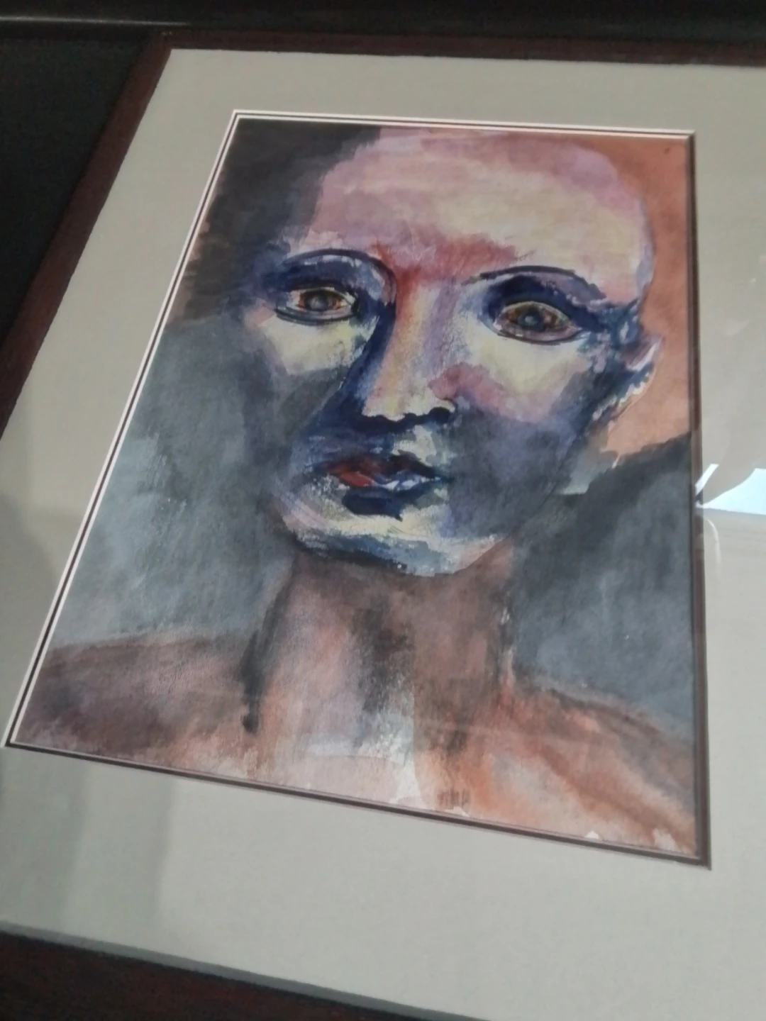 Original Abstract Expressionist Watercolor Portrait - photo 5