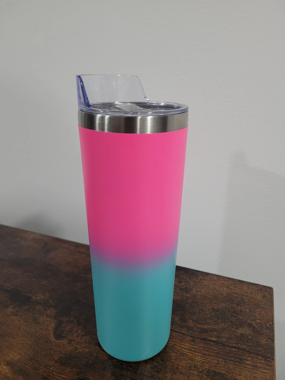 Pink and Teal Ombre Insulated Tumbler and Lid