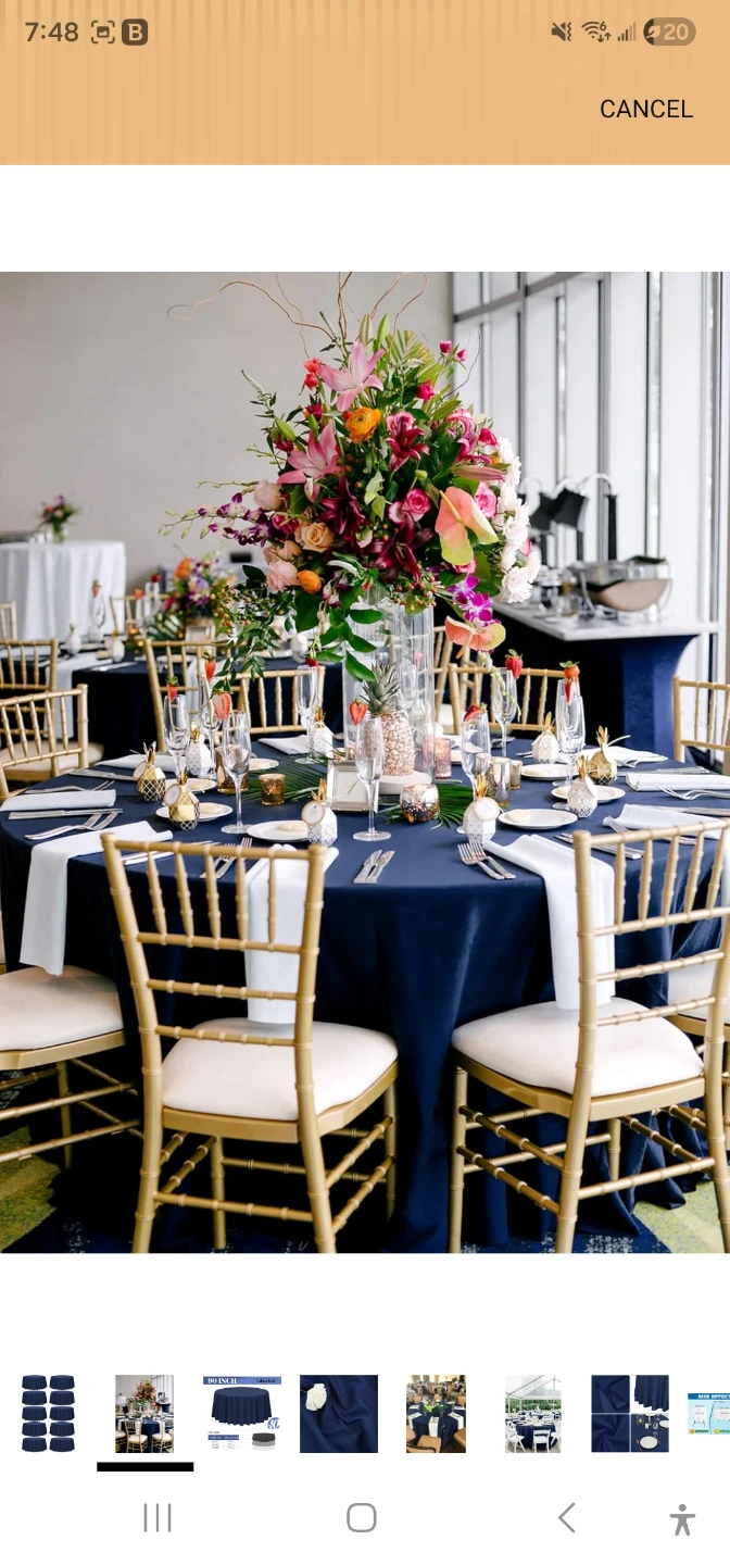 9 Navy Blue Circle Tableclothes - photo 2