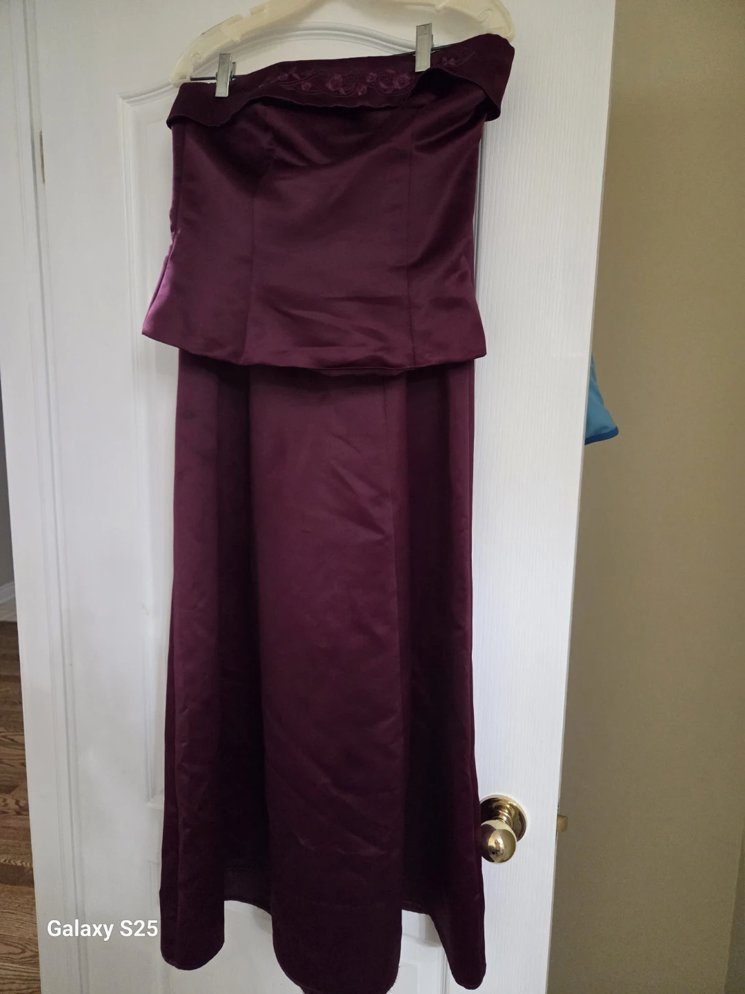 Two piece satin like formal dress