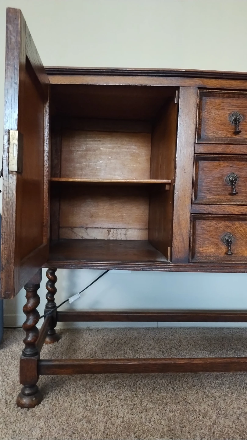 Antique wood buffet - photo 2