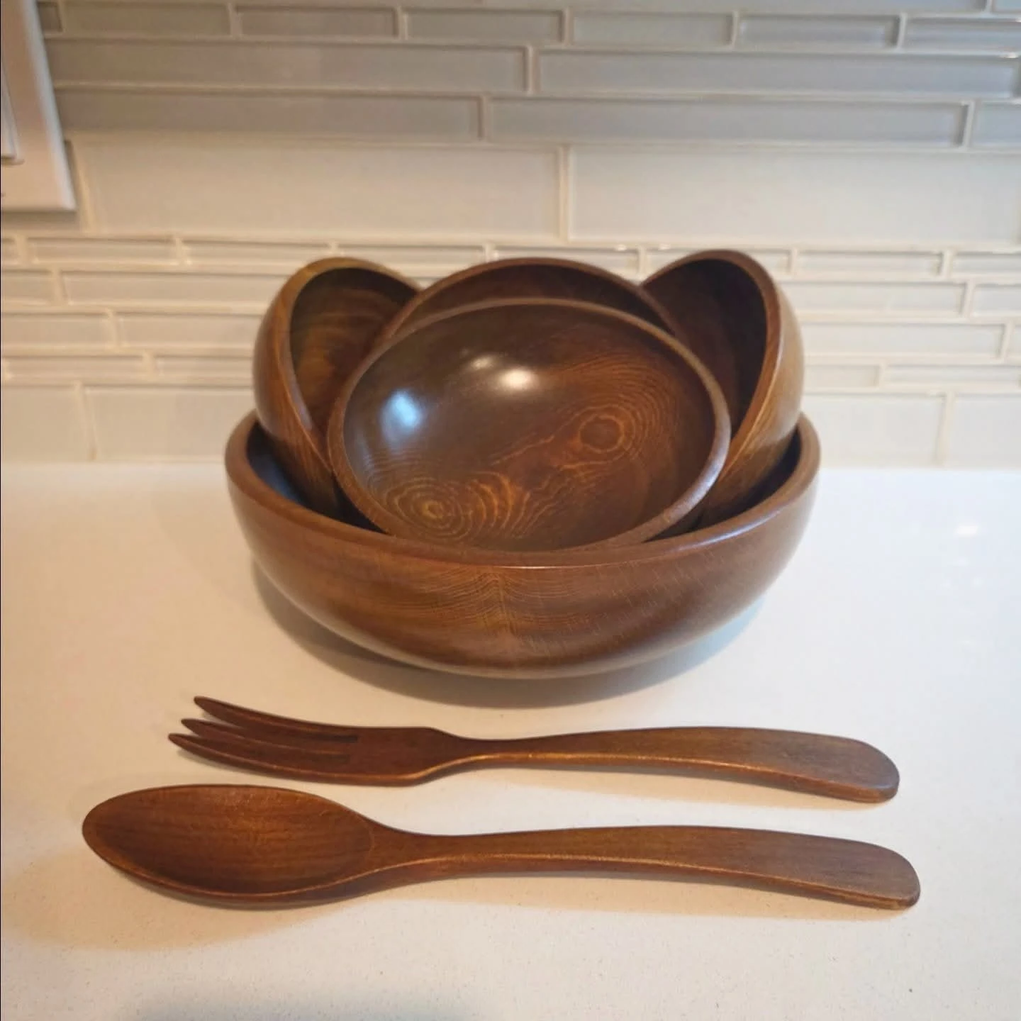 Wooden Salad Bowl Set - photo 2