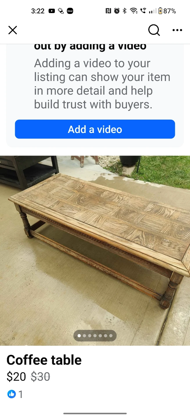 Wooden coffee table