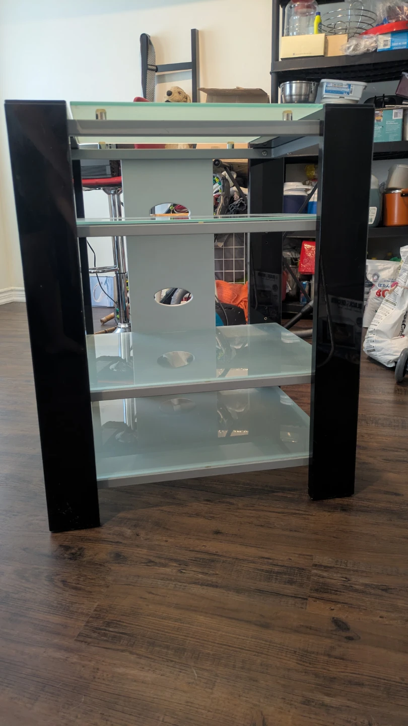 Black Glass Media Stand