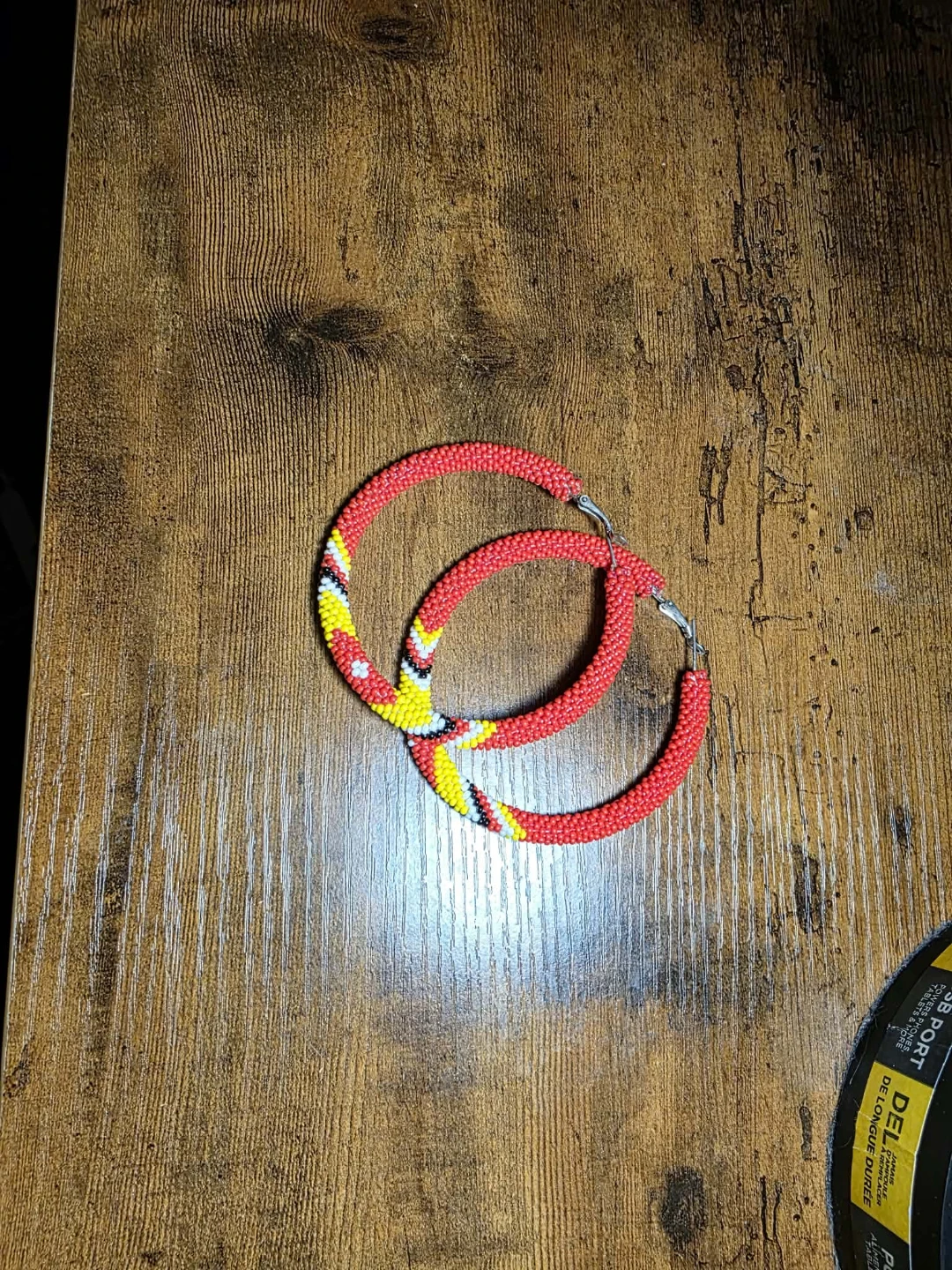 Handmade Beaded Hoop Earrings