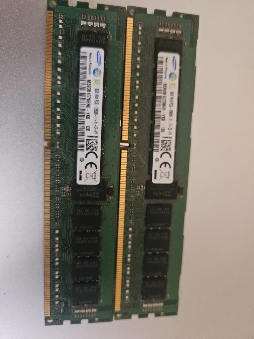 Samsung 8GB DDR3 PC3L-12800R RAM Sticks (2x)