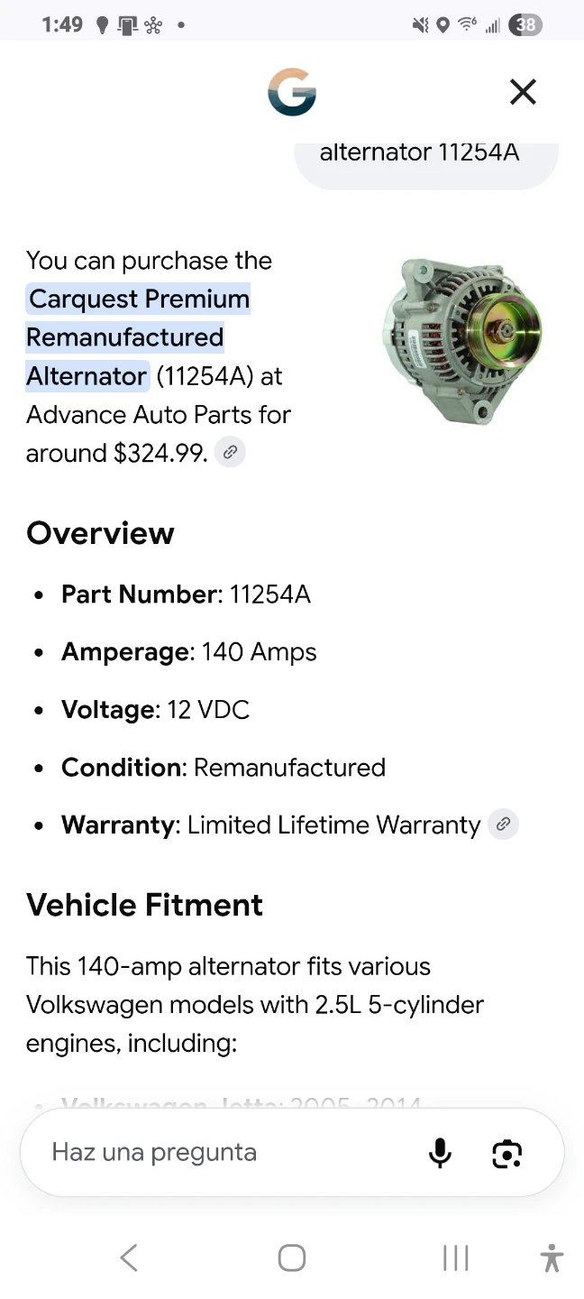 CARQUEST Alternator 11254A - photo 5