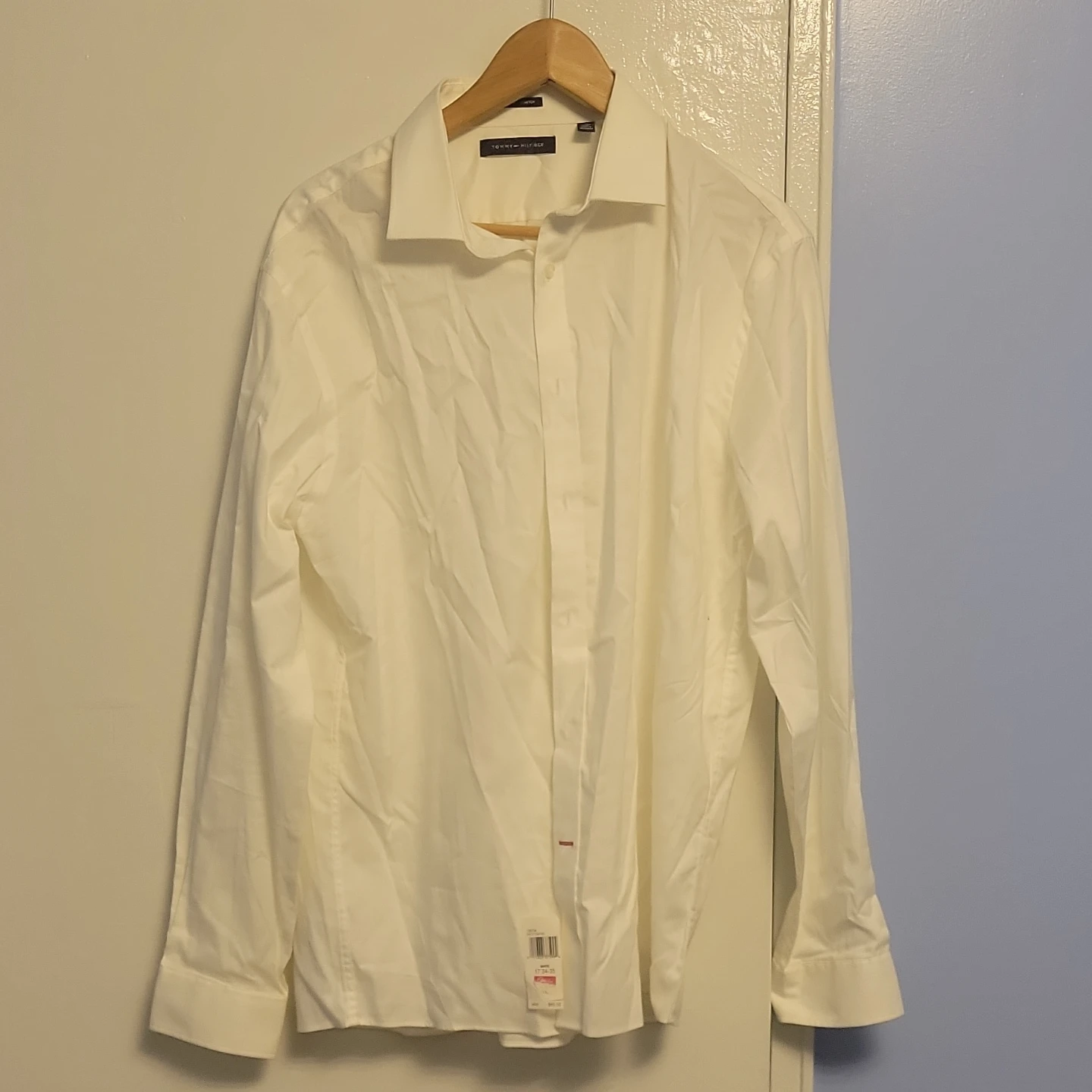 Tommy Hilfiger Men's White Slim Fit Stretch Dress Shirt XL