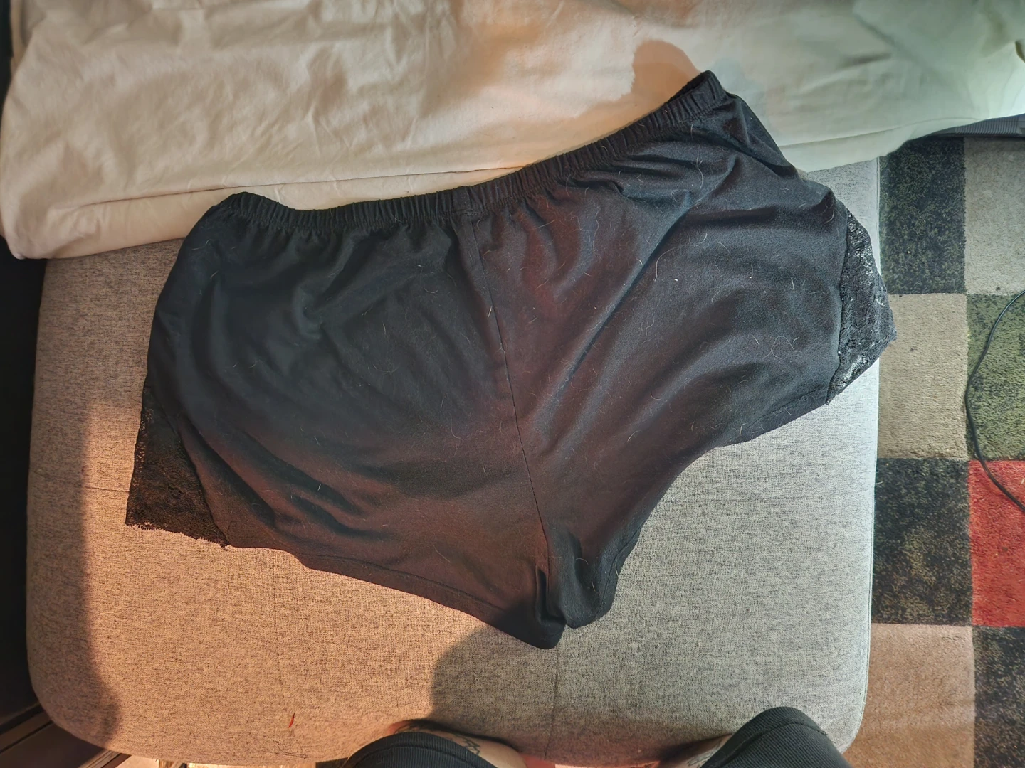 Flora Black Lace Trim Sleep Shorts - photo 2