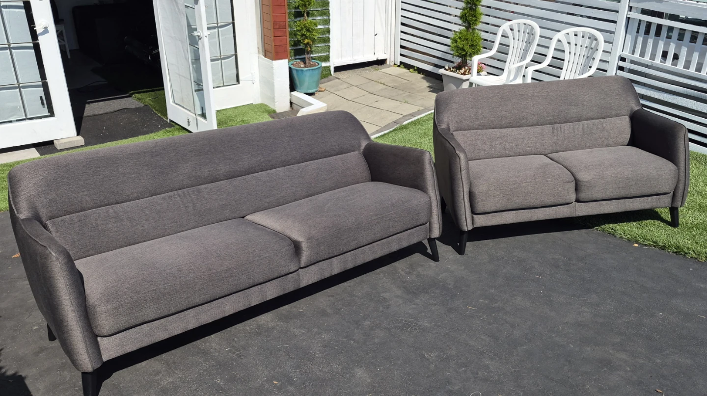Grey 3-Seater and 2-Seater Sofas