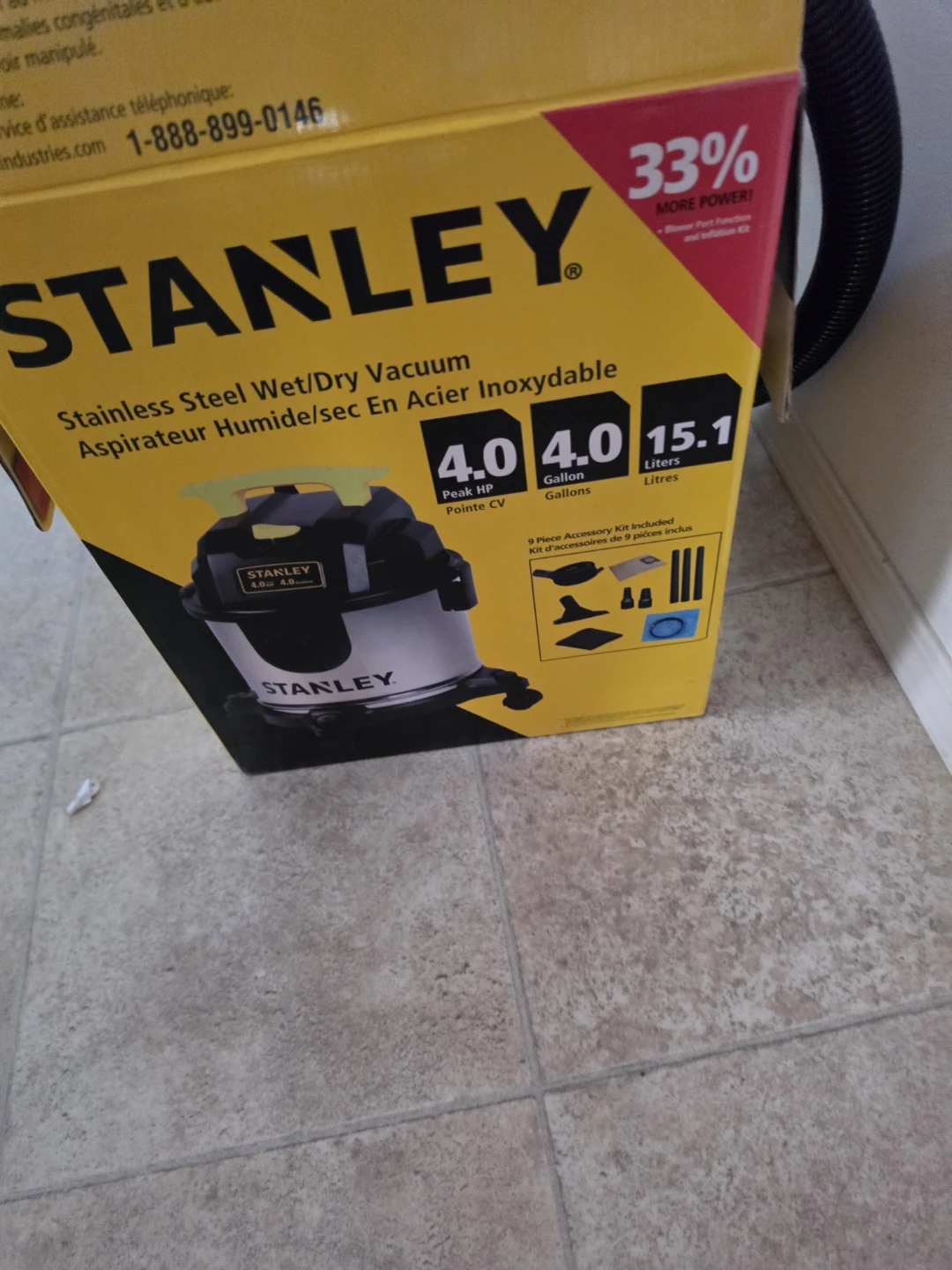 Stanley 4 Gallon Stainless Steel Wet/Dry Vacuum - photo 4