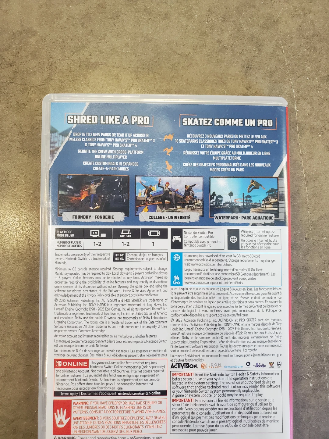 Tony Hawk's Pro Skater 3+4 Nintendo Switch Game - photo 2