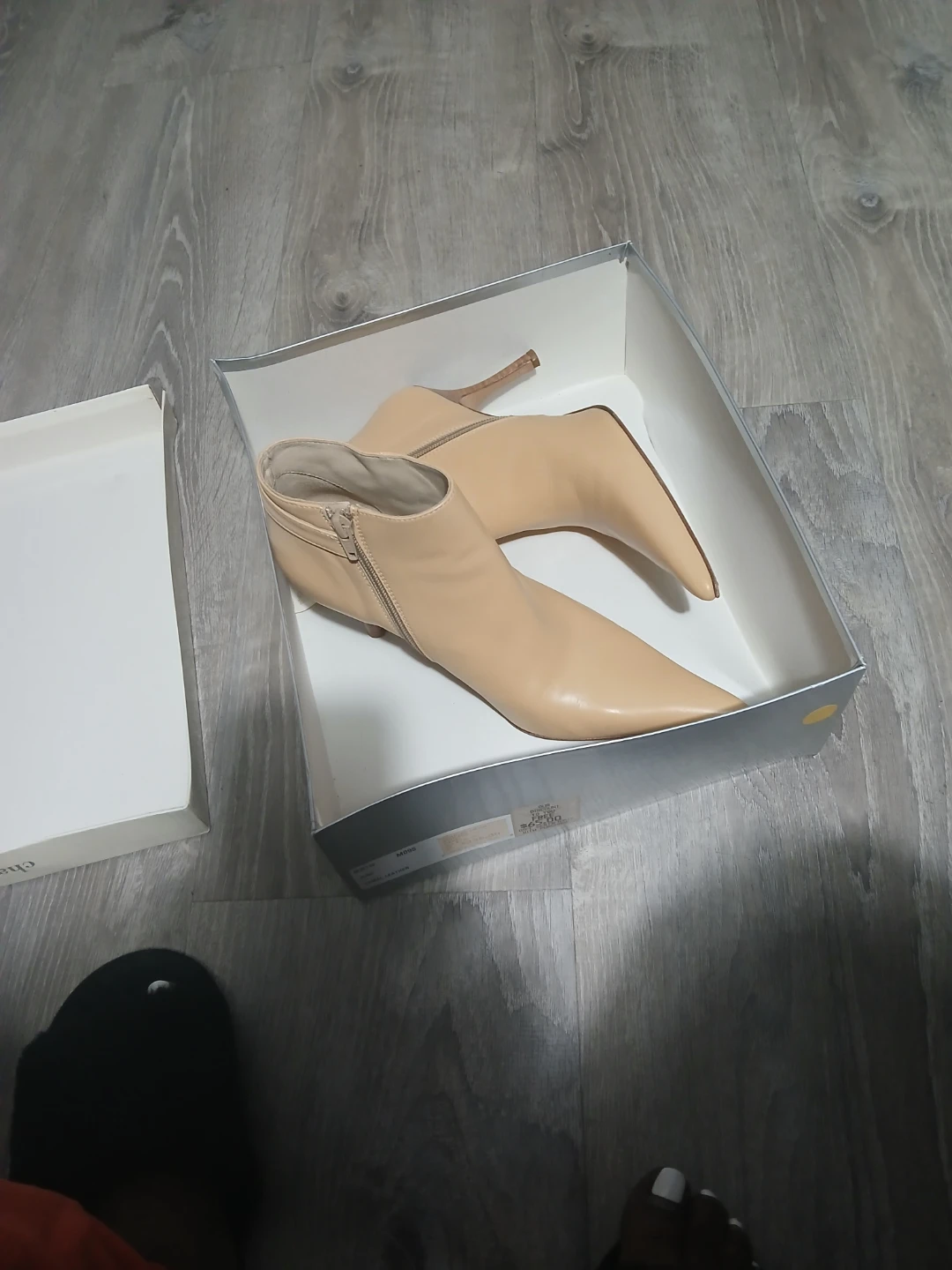 Charles David Beige Pointed Toe Ankle Boots