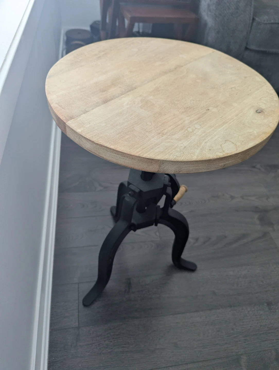Adjustable Height Round Side Table - photo 2